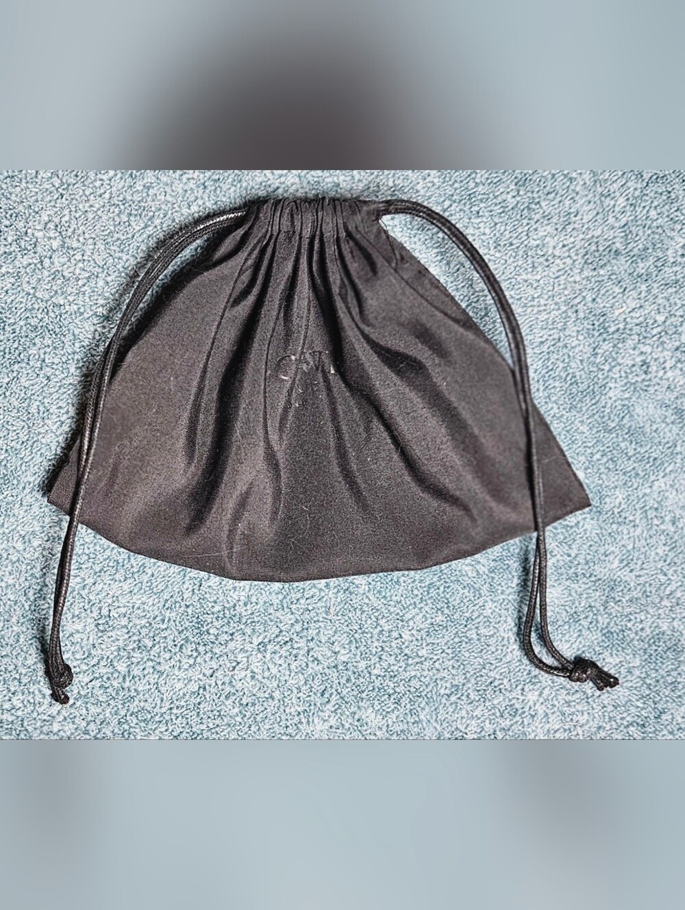 Authentic Loewe Black Canvas Double Drawstring Luxury Wallet Pouch 9” x 6”